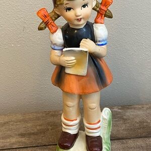 Rare Hummel style Girl with Paper 12" Figurine
